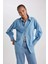 Fashion Fit Uzun Kollu Jean Gömlek B2391AX23HS 9