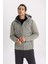 Fit Rüzgar Geçirmez Mont Slim Fit Dar Kesim Kapüşonlu Fermuarlı Cepli B2301AX24SP 16
