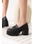 Felice Siyah Gümüş Tokalı Kadın Loafer 3