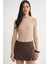 6938 Kadın Bisiklet Yaka Fitilli Triko Body Camel 1