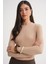 6938 Kadın Bisiklet Yaka Fitilli Triko Body Camel 4