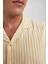 Regular Fit Apaş Yaka Çizgili Pamuklu Kısa Kollu Gömlek B2813AX23HS 10