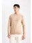 Relax Fit Bisiklet Yaka Baskılı Triko Kazak B3857AX23WN 8