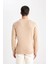 Relax Fit Bisiklet Yaka Baskılı Triko Kazak B3857AX23WN 11