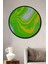 Çerçeve Görünümlü Neon Yeşil Sarı Mermer Desenli Soyut Sanat Dekoratif Ahşap Ofis Yuvarlak Tablo 1
