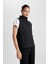 Fit Su İtici Rüzgar Geçirmez Slim Fit Dar Kesim Fermuarlı Şişme Sporcu Yelek B2069AX24SP 13