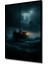 Çerçeve Görünümlü Fırtına Ortasında Yağlı Boya Görünümlü Dekoratif Ahşap Tekne Ofis Kare Tablo 2