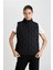 Fit Su İtici Rüzgar Geçirmez Slim Fit Dar Kesim Fermuarlı Şişme Sporcu Yelek B2069AX24SP 14