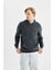 Comfort Regular Fit Rahat Kalıp Kapüşonlu Kanguru Cepli Basic Düz Sweatshirt B4446AX24SP 11