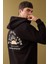 Oversize Geniş Kalıp Yarım Fermuarlı Kapüşonlu Sırt Baskılı Sweatshirt B4804AX24SP 11