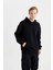 Comfort Regular Fit Rahat Kalıp Kapüşonlu Kanguru Cepli Basic Düz Sweatshirt B4446AX24SP 15