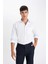 Regular Fit Oxford Basic Düz Uzun Kollu Beyaz Gömlek B1873AX23AU 9