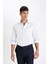 Regular Fit Oxford Basic Düz Uzun Kollu Beyaz Gömlek B1873AX23AU 11