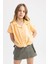 Kız Çocuk Cropped Fit Kısa Kollu Gömlek B5063A824SM 14