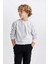 Erkek Çocuk Bisiklet Yaka Selanik Kumaş Basic Düz Sweatshirt B5308A823WN 10