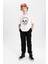 Erkek Çocuk Beli Bağcıklı Lastikli Paça Cepli Siyah Basic Düz Jogger Gabardin Pantolon B5915A824SM 9