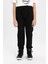 Erkek Çocuk Beli Bağcıklı Lastikli Paça Cepli Siyah Basic Düz Jogger Gabardin Pantolon B5915A824SM 11