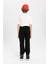 Erkek Çocuk Beli Bağcıklı Lastikli Paça Cepli Siyah Basic Düz Jogger Gabardin Pantolon B5915A824SM 12