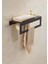 Siyah Raflı Havlu Askısı, Metal Raflı Havluluk, Mutfak, Banyo Raflı 1