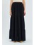 4567 Kadın Fırfırlı Uzun Müslin Etek Siyah 4
