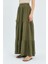 4567 Kadın Fırfırlı Uzun Müslin Etek Haki 5