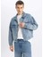 Relax Fit Düğmeli Cepli Mevsimlik Baharlık Jean Ceket B5749AX24SP 16