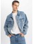 Relax Fit Düğmeli Cepli Mevsimlik Baharlık Jean Ceket B5749AX24SP 17