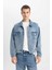 Relax Fit Düğmeli Cepli Mevsimlik Baharlık Jean Ceket B5749AX24SP 18