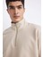 Comfort Regular Fit Rahat Kalıp Fermuarlı Dik Yaka Basic Düz Sweatshirt X7405AZ24SP 9