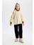 Kız Çocuk Oversize Geniş Kalıp Kapüşonlu Pelüş Sweatshirt B2285A823WN 15