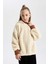 Kız Çocuk Oversize Geniş Kalıp Kapüşonlu Pelüş Sweatshirt B2285A823WN 17