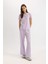 Regular Fit Bisiklet Yaka Kısa Kollu Pijama Üstü-Fall in Love B6701AX24SP 8