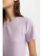 Regular Fit Bisiklet Yaka Kısa Kollu Pijama Üstü-Fall in Love B6701AX24SP 11