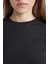 Coool Fitted Ribana Basic Düz Crop Kısa Kollu Siyah Tişört T9631AZ24SM 10