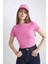 Coool Fitted Ribana Basic Düz Kısa Crop Kollu Pembe Tişört T9631AZ24SM 14