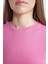 Coool Fitted Ribana Basic Düz Kısa Crop Kollu Pembe Tişört T9631AZ24SM 19