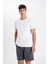 %100 Pamuk New Regular Fit Bisiklet Yaka Basic Düz Kısa Kollu Tişört V7699AZ24SP 15