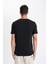 %100 Pamuk Slim Fit Dar Kesim V Yaka Basic Düz Kısa Kollu Siyah Tişört M7668AZ24SP 20