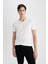 %100 Pamuk Slim Fit Dar Kesim V Yaka Basic Düz Kısa Kollu Beyaz Tişört M7668AZ24SP 14