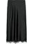 Siyah Saten Dantelli Midi Boy Kadın Etek MG2538 4