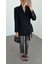 Yandan Bağlamalı Siyah Blazer 4