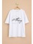 Ekru Yazı Nakışlı Sırtı Baskılı Erkek Çocuk Bisiklet Yaka Tişört 20899 1