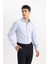 Slim Fit Dar Kesim Polo Yaka Petek Dokulu Uzun Kollu Gömlek B6476AX24SP 16