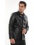 Erkek Punto Dikişli Düğmeli Hakiki Deri Ceket - 2115 1