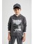 Erkek Çocuk Kapüşonlu Baskılı Kalın Sweatshirt B5862A823CW 8