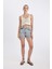 Mom Fit Yüksek Bel Kesik Uçlu Paça Jean Şort B7684AX24HS 10