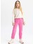 Kız Çocuk Baskılı Beli Bağcıklı Lastikli Paça Cepli Jogger Eşofman Altı 7