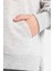 Kadın Gri Oversize Fit Geniş Kesim Polo Yaka Düz Basic Pamuklu Sweatshirt B7834AXNS 12