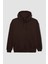 Erkek Kahverengi Oversize Fit Geniş Kesim Basic Düz Pamuklu Kapüşonlu Sweatshirt B7849AXNS 12