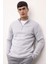 Gri Standart Fit Normal Kesim Dik Yaka Fermuarlı Basic Düz Triko Kazak A5184AX24AU 6